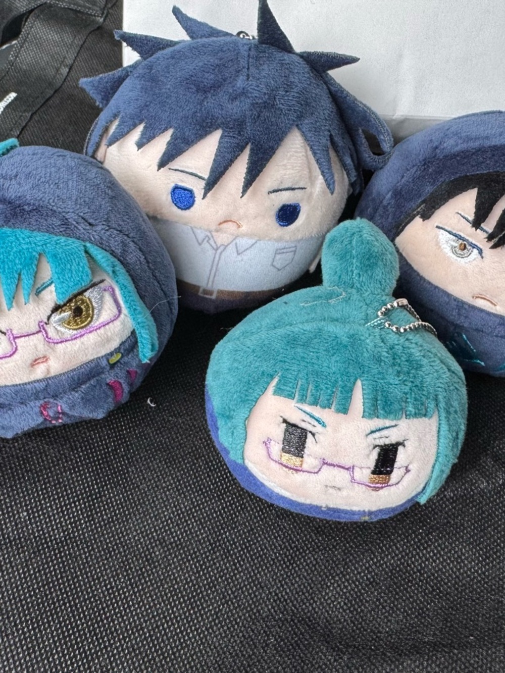 Jujutsu Daruma Plush Character - Teal & Navy Cute Collectible. Set of 4.